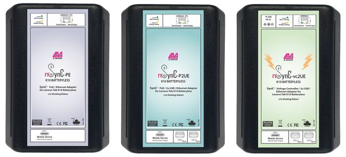 LAVA’s nSynC Adapters turn Lenovo Tab K10 Batteryless Tablets into commercial-grade applications