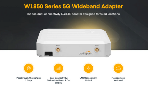 W1850 Series | 5G Wideband Adapter Indoor, dual-connectivity 5G/LTE adapter designed for fixed locations
