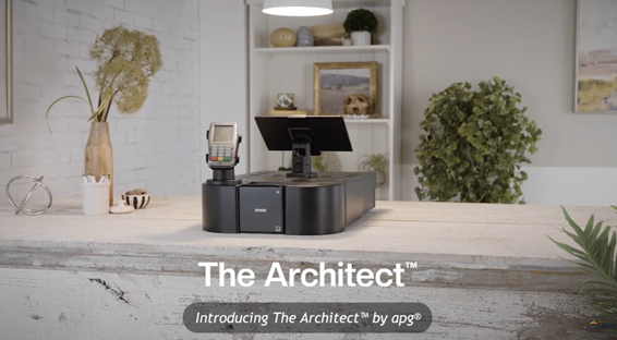 The Architect™ by apg®, an all-in-one point-of-sale cable management solution