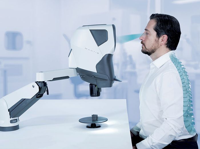 Mantis 3rd gen ergonomic stereo microscope with integrated camers