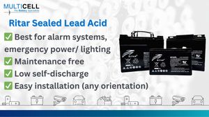 Seal Lead Acid Batteries by Ritar (For alarm systems, emergency power and emergency lighting)
