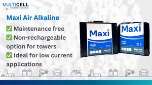 Air Alkaline Batteries by Maxi (Non-rechargeable option for towers)