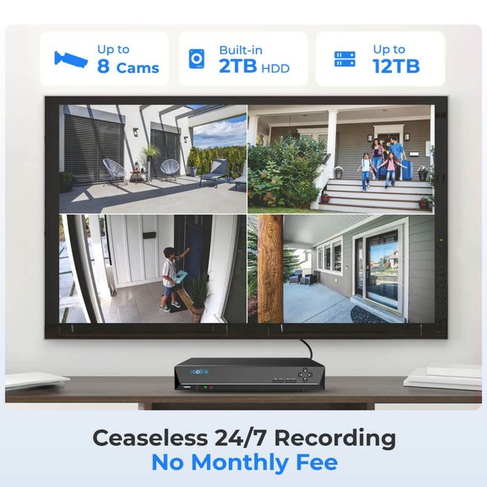 4K+ UHD NVR  8 Channel Dome Kit