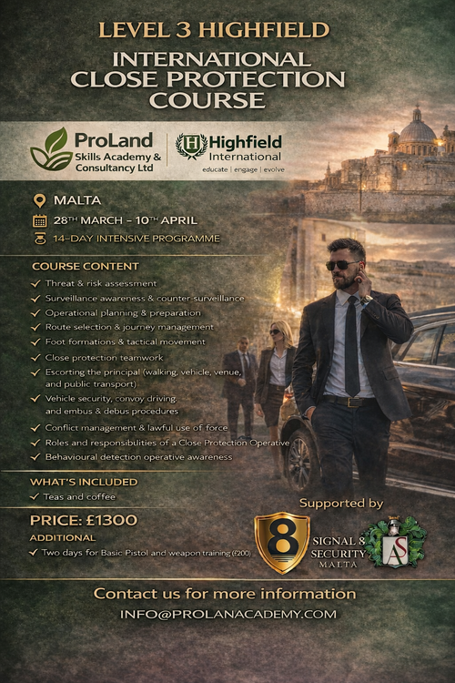 Highfield International Close Protection Course