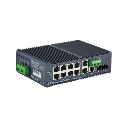 Vi30210U | Hardened Managed 12-Port, L2+, 1G Industrial 90W PoE Ring Switch