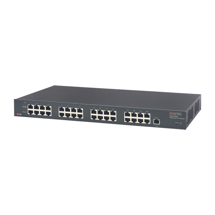 Vi22116U | 16-Port Managed High-Power 90W IEEE 802.3.bt Midspan