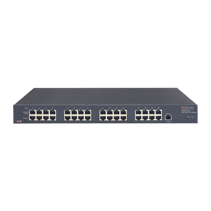 Vi22116U | 16-Port Managed High-Power 90W IEEE 802.3.bt Midspan
