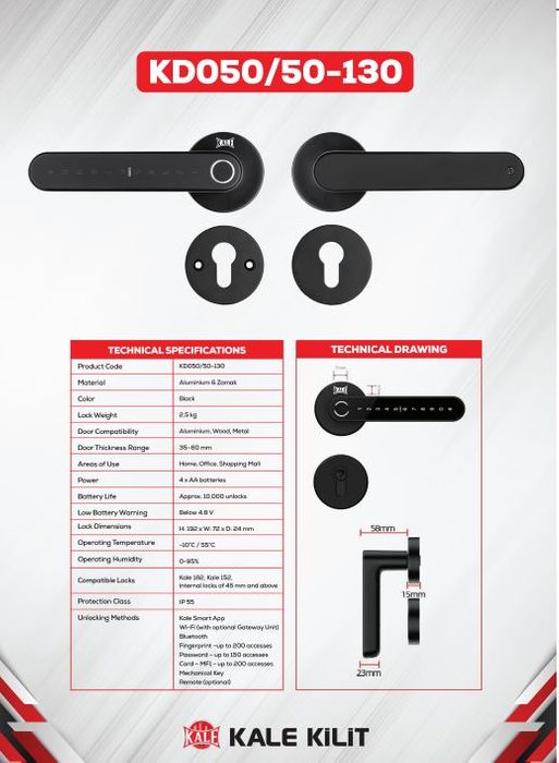 KD050/50-130 Kale Electronic Lock