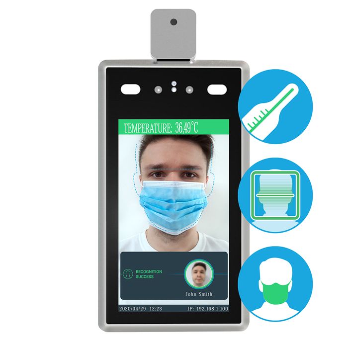 Face recognition and temperature measurement access control device STD-2MP WM