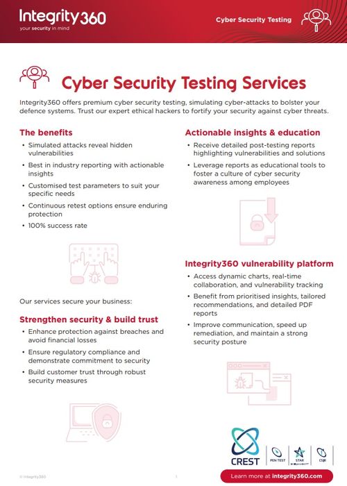 Cybersecurity Testing Services