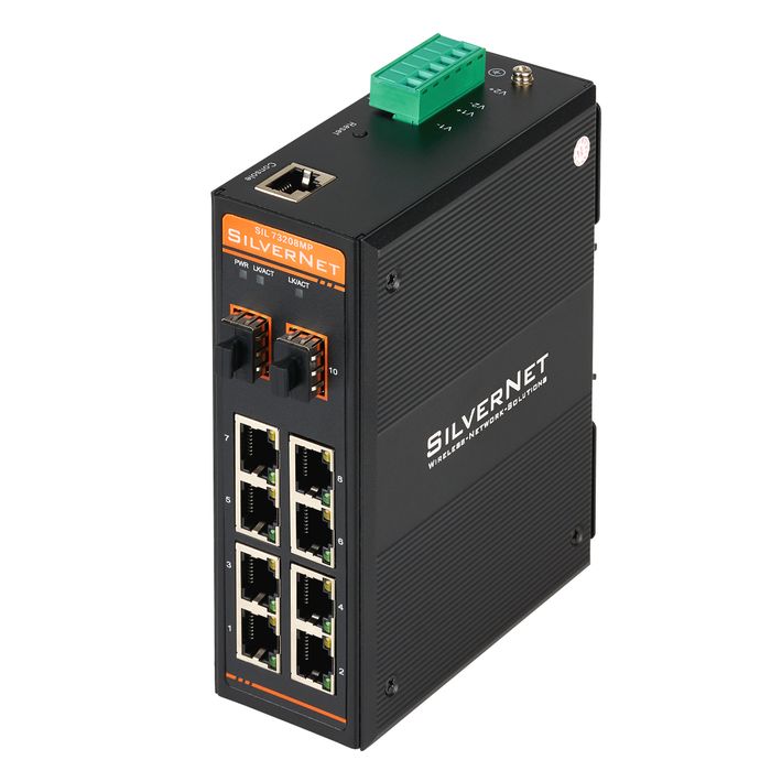 73208MP - 8 RJ45 Port + 2 SFP Slot Industrial Managed Network Switch