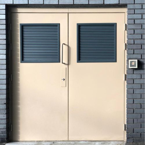 Double Louvred Security Steel Door