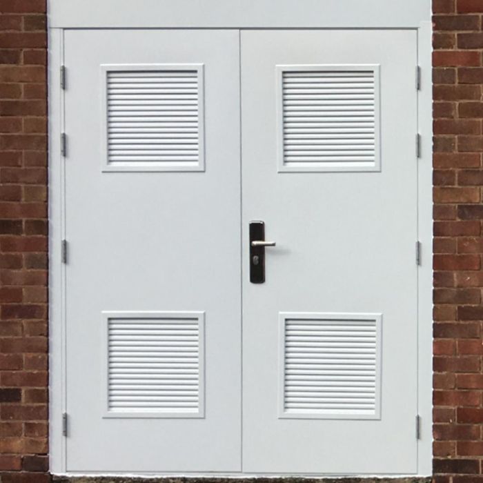 Double Louvred Security Steel Door