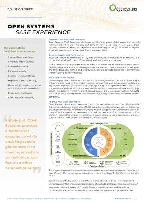 Solution Brief - SASE-Experience
