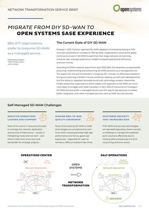 Migrate from DIY SD-WAN to Open Systems SASE Experience