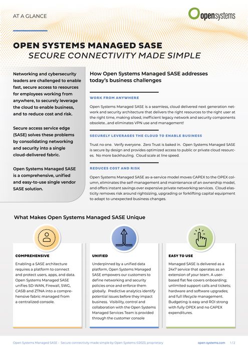 How Open Systems Managed SASE Addresses Today’s Business Challenges
