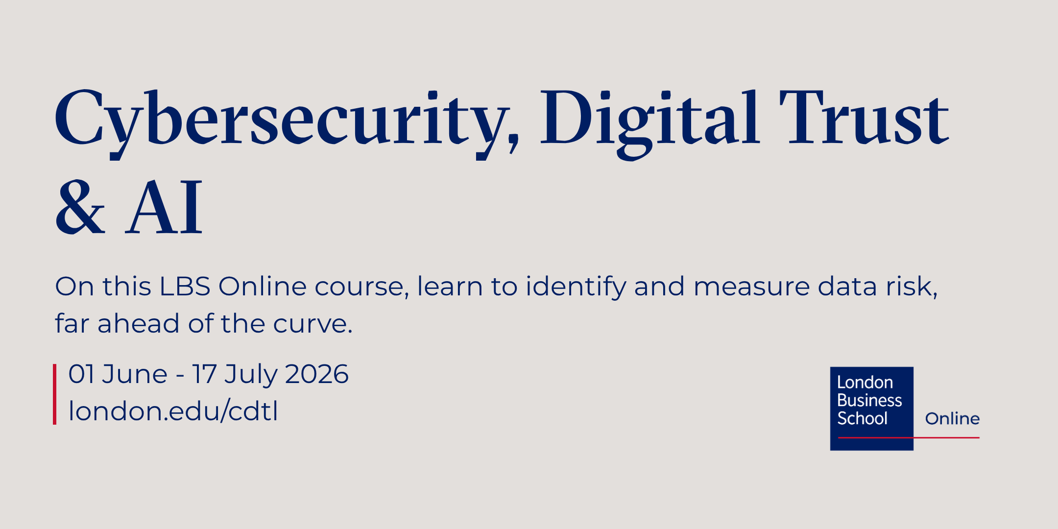 Cybersecurity, Digital Trust & AI online programme