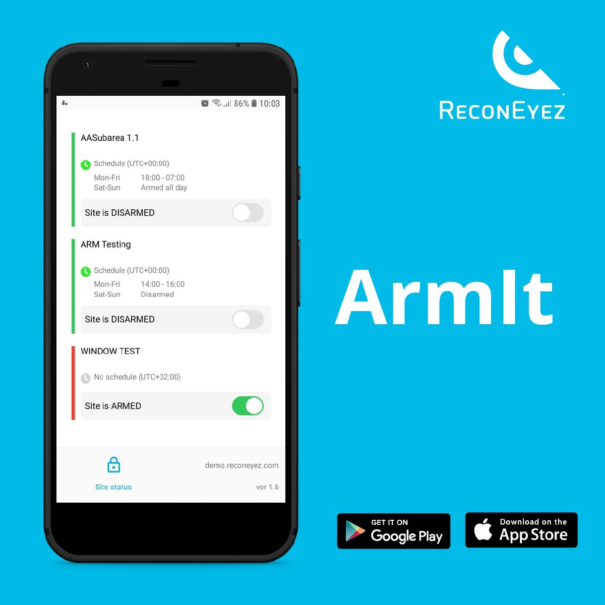 Manage your detectors with the ArmIt app
