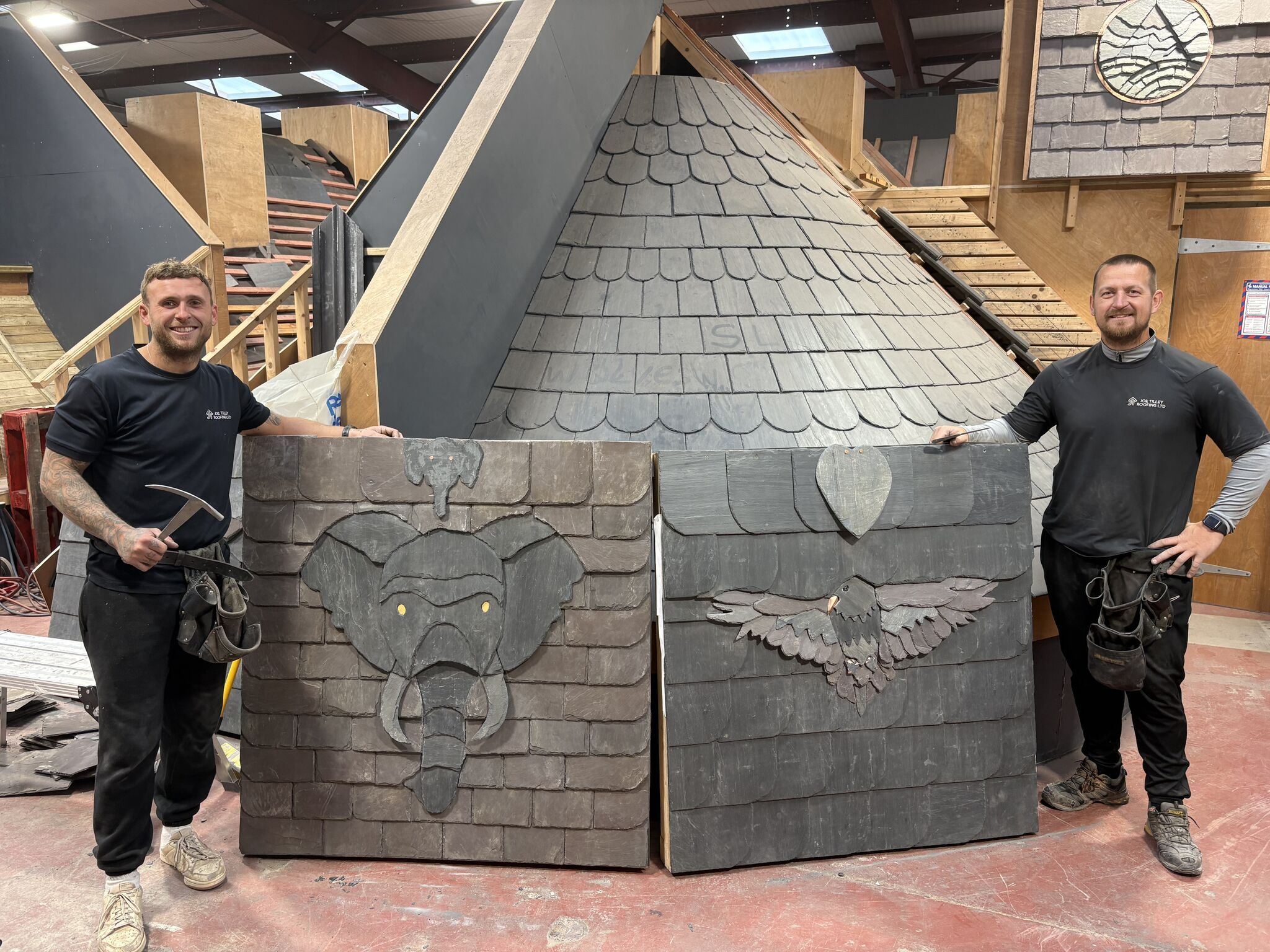 Decorative Slate Elephant & Bird