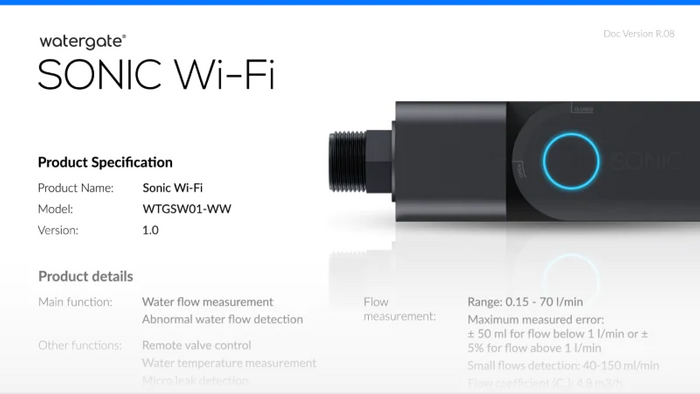 Watergate - Sonic - Spec Sheet