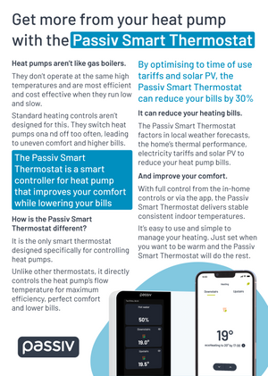 Passiv Smart Thermostat User Flyer