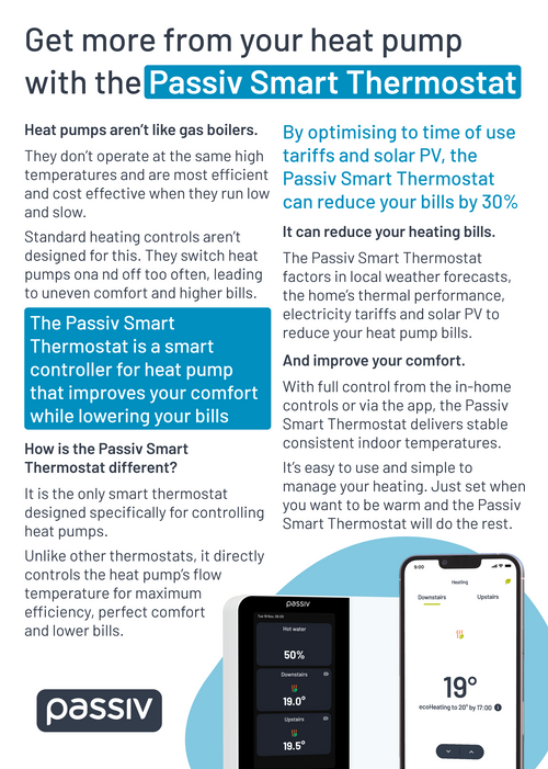 Passiv Smart Thermostat User Flyer