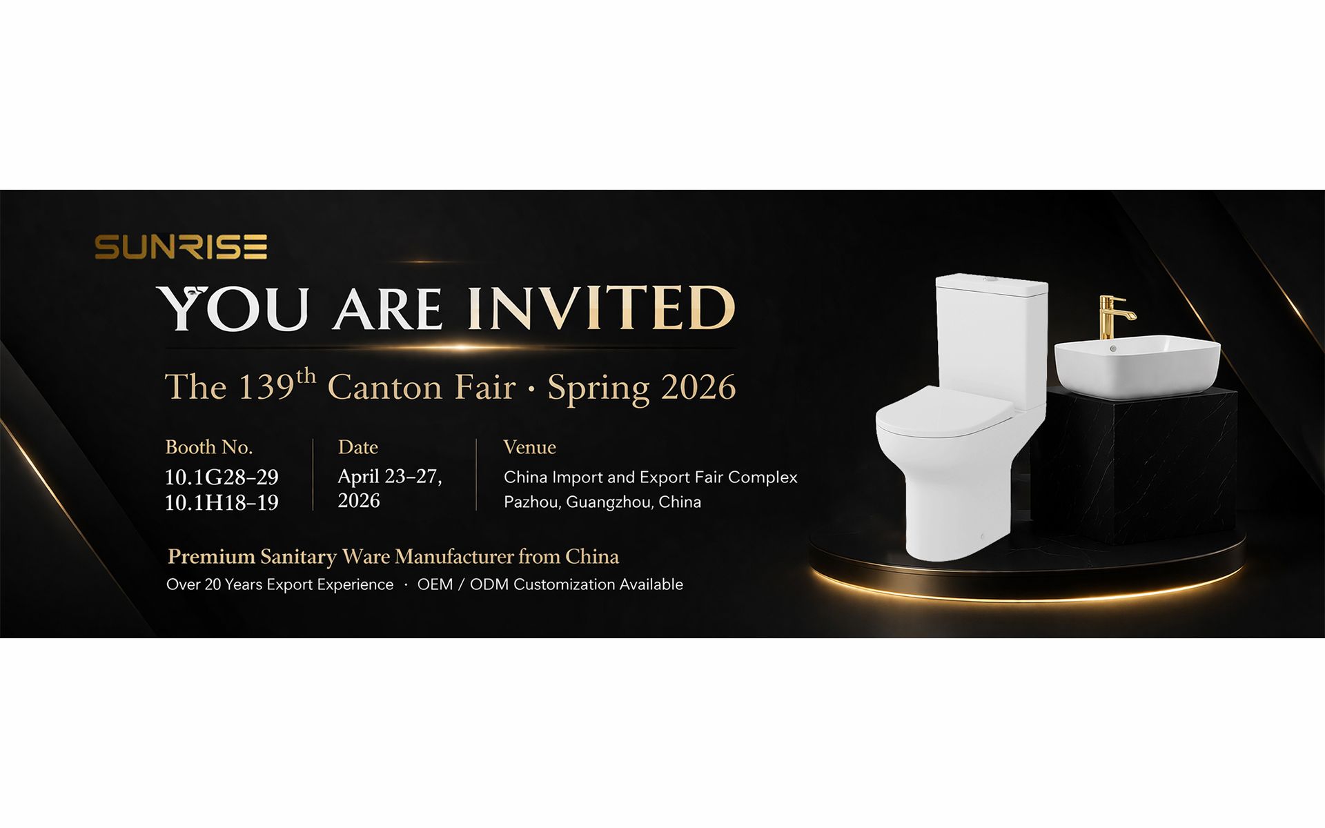Meet SUNRISE at the 139th Canton Fair – Discover the Future of Sanitary Ware