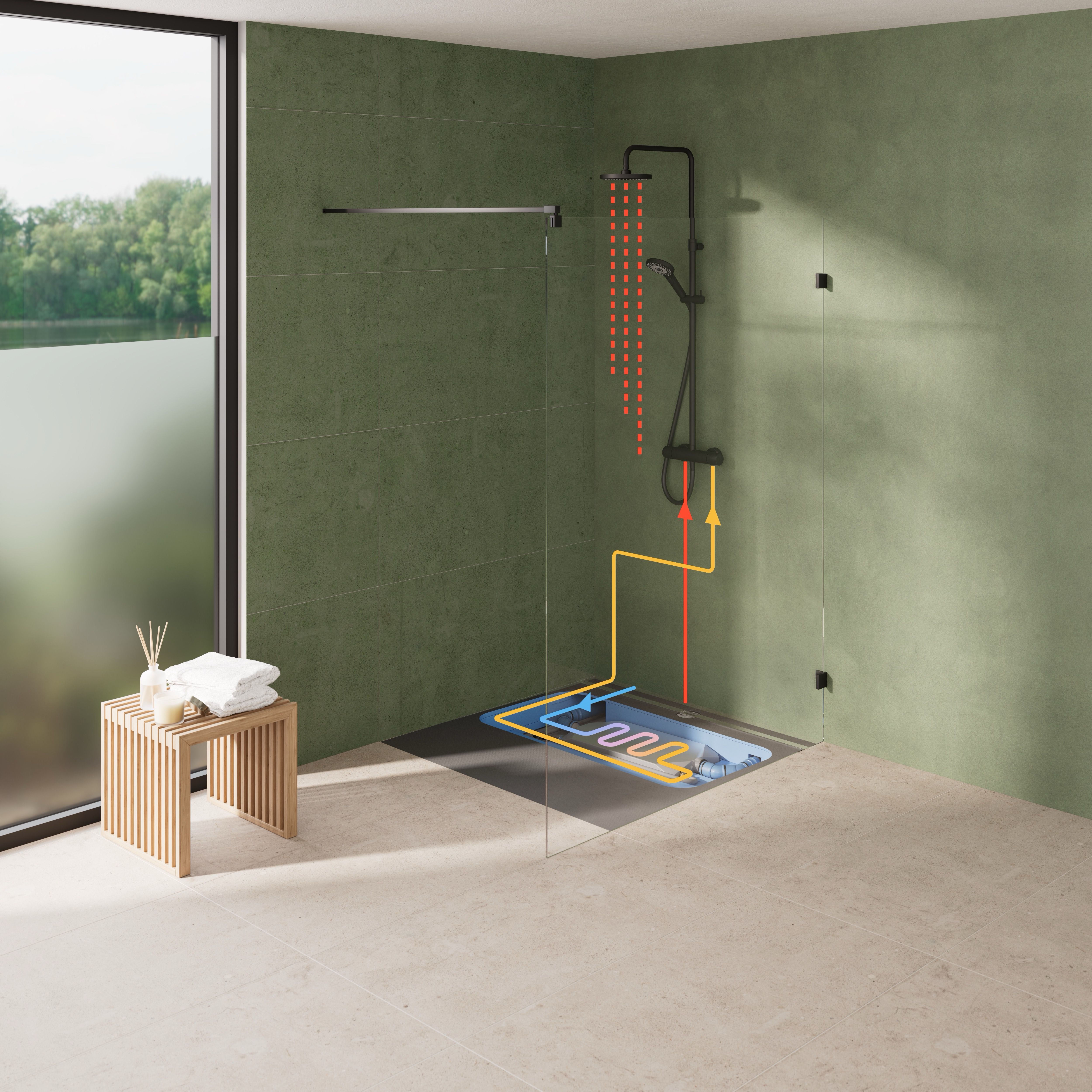 What if the shower floor did more than just drain water...
