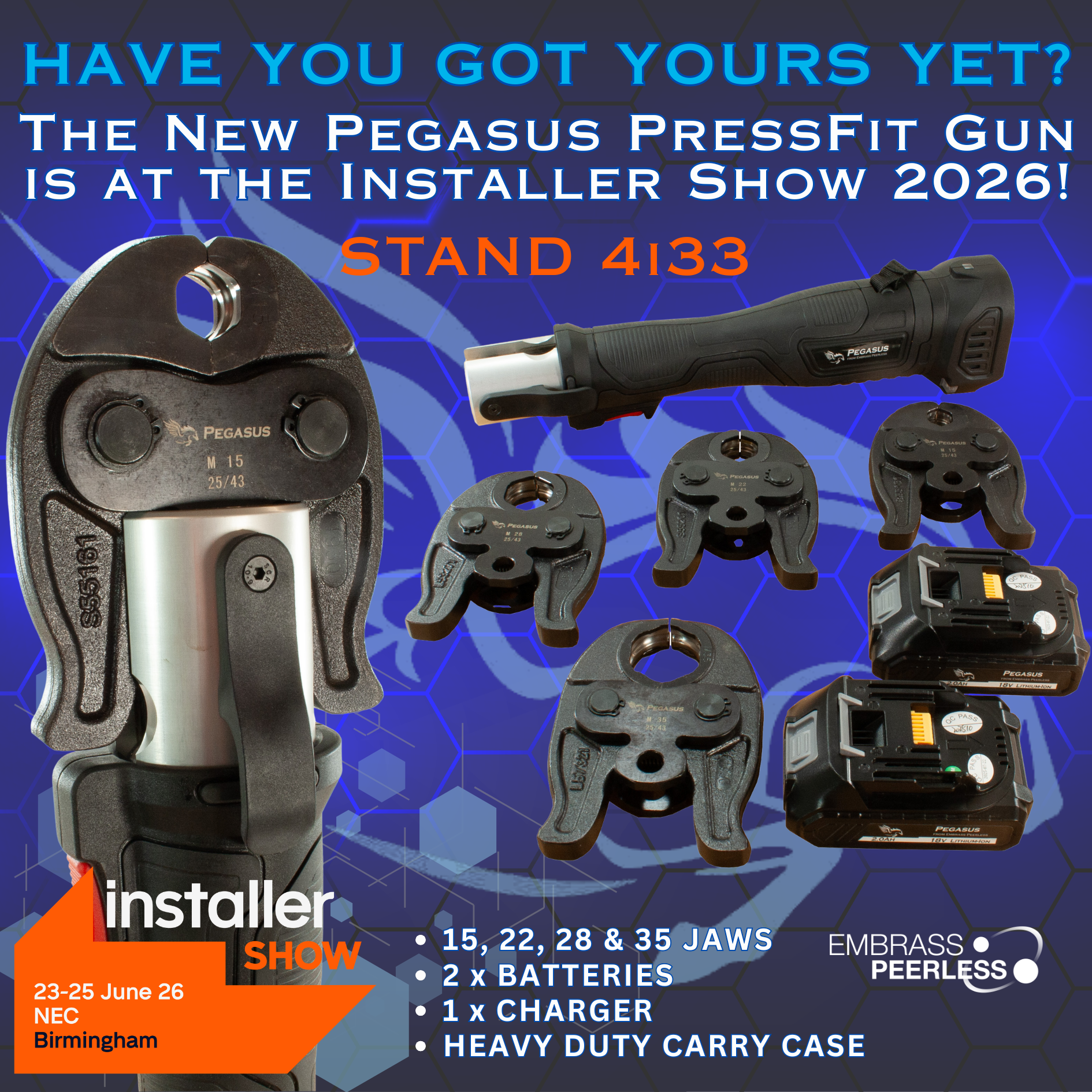 THE NEW PEGASUS PRESSFIT PRESSGUN FOR WATER & GAS