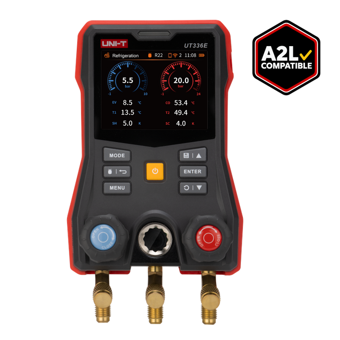 UT336E KIT Digital Manifold Gauge with Wireless Temperature Clamps