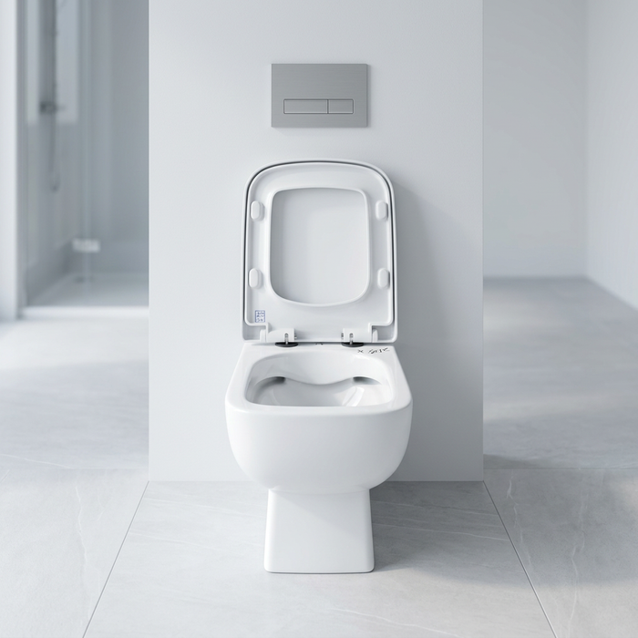 Rimless Toilet WC Back To Wall Toilet Quiet ≤75dB Ceramic Toilet | European Standard Sanitary Ware