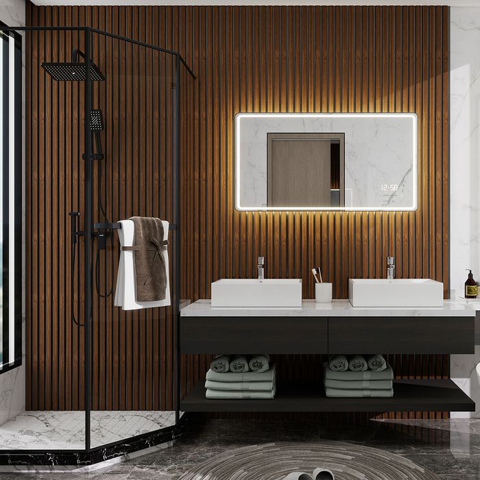 Aluvo Waterproof Panel 6 Slats Warm Walnut 2400 x 250