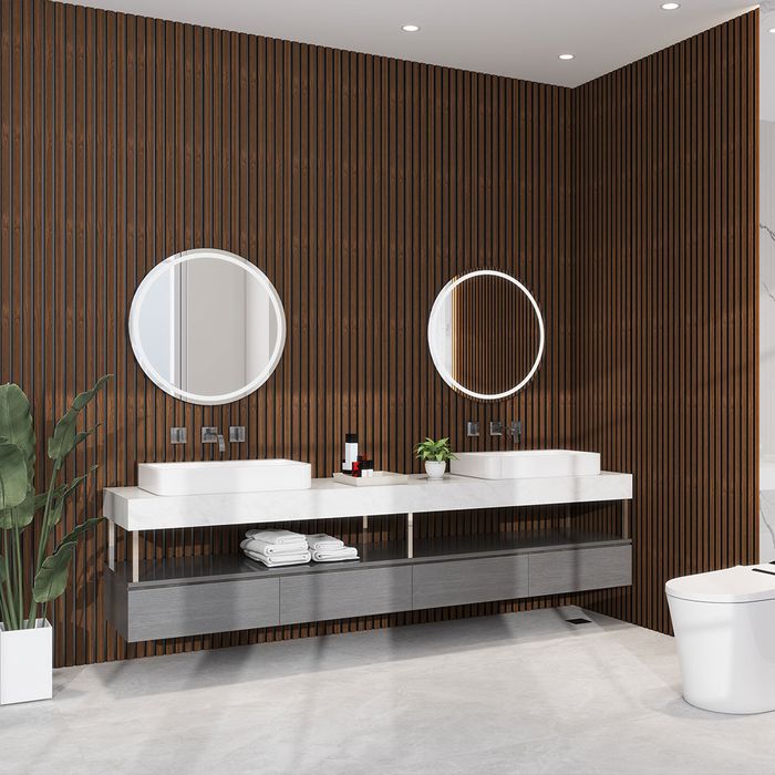 Aluvo Waterproof Panel 6 Slats Warm Walnut 2400 x 250