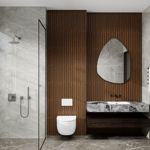 Aluvo Waterproof Panel 6 Slats Warm Walnut 2400 x 250