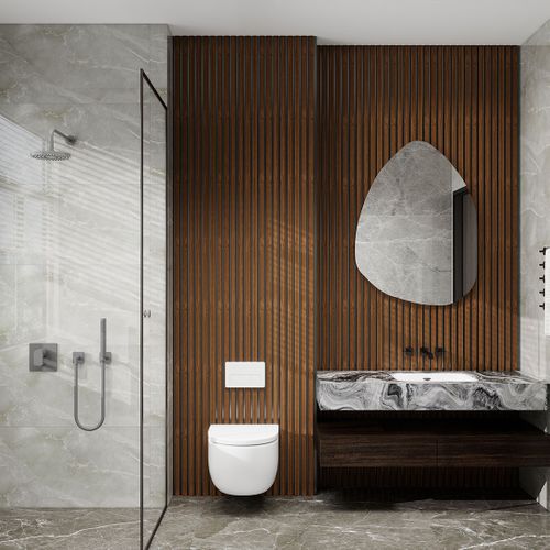 Aluvo Waterproof Panel 6 Slats Warm Walnut 2400 x 250