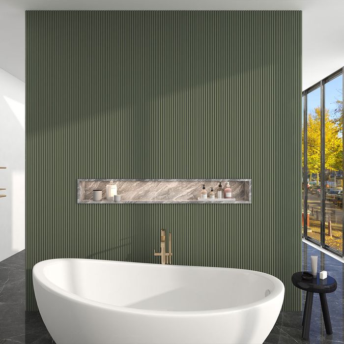 Aluvo Waterproof Panel Half Round Slats Duck Egg 2400 x 120