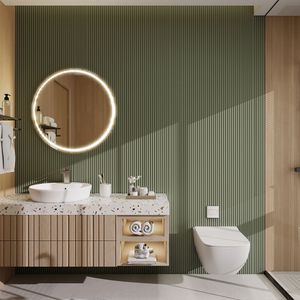 Aluvo Waterproof Panel Half Round Slats Duck Egg 2400 x 120