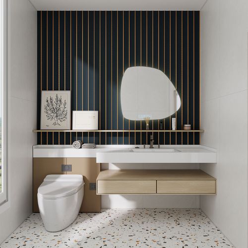 Aluvo Waterproof Panel Curved Slats Navy 2400 x 250