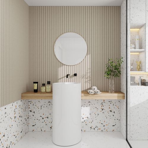 Aluvo Waterproof Panel Weave Slats Beige Weave 2400 x 120