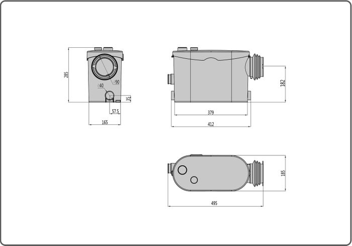 FlowPro FP400S Macerator for Wall Hung and Back to Wall Toilets