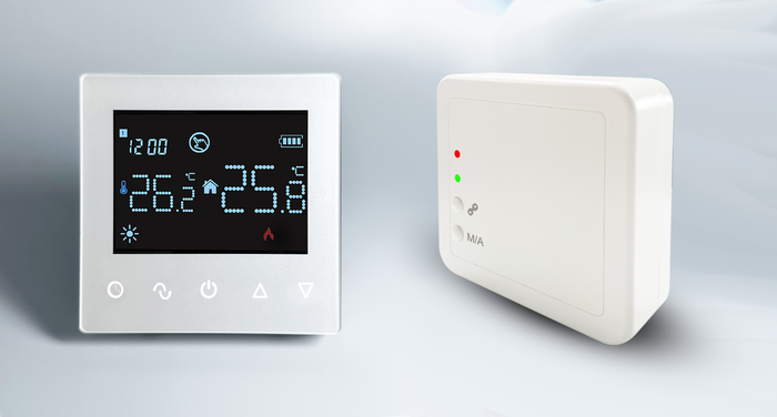 Smart thermostat for floor heating, gas boiler , fan coil unit and heat pump.