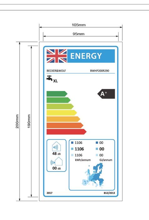 Becker & Wolf 250L all in one, hot water heat pump