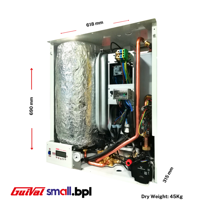 Guival Small.BPL 12kW – Compact Electric Combi Boiler for central heating & bath / shower
