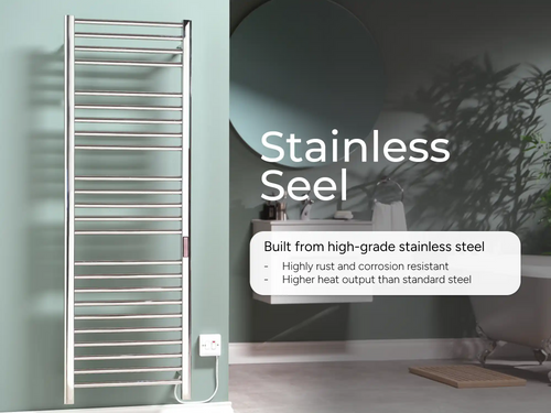 SolAire Sulby Stainless Steel Dry Electric Towel Rail