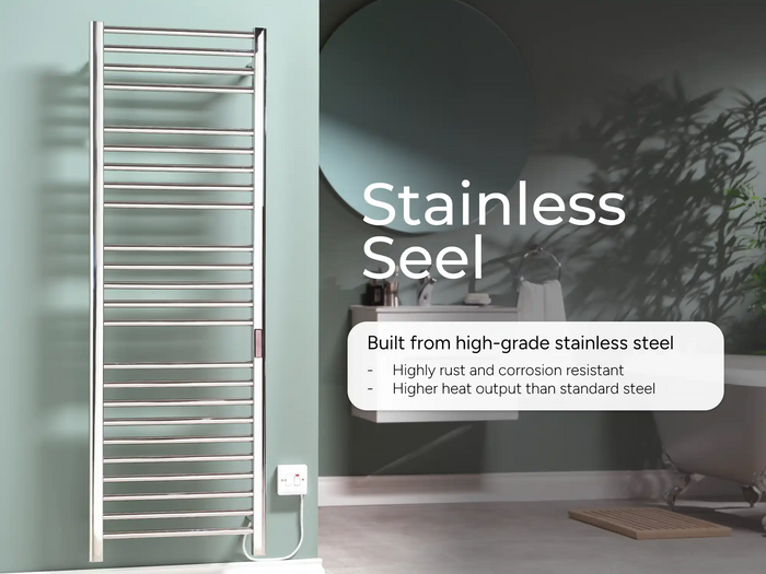 SolAire Sulby Stainless Steel Dry Electric Towel Rail