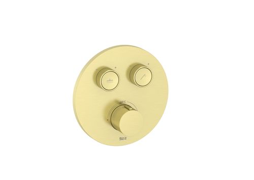 T-3000 Round Bath-Shower (2 Outlet) - Brushed Brass