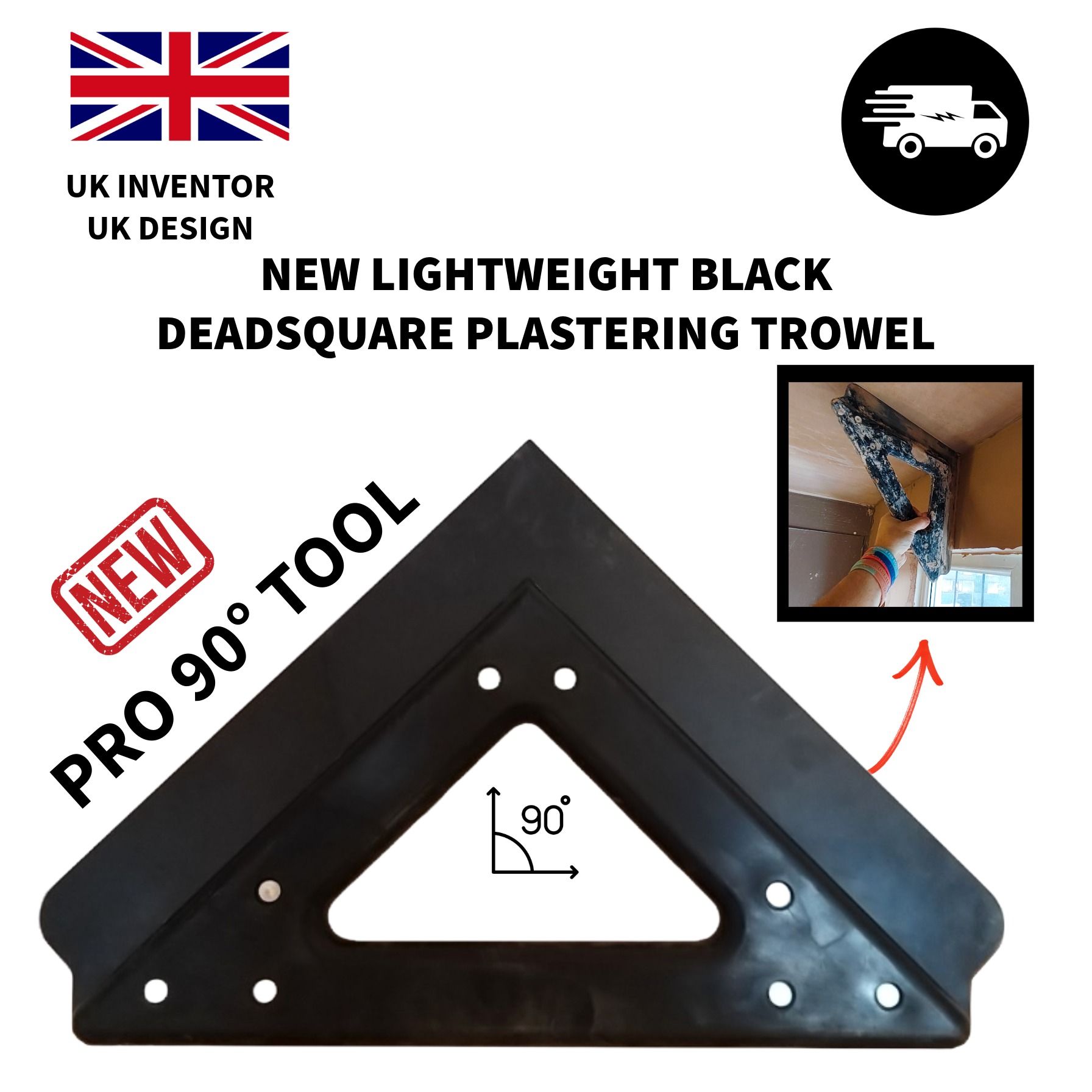 Deadsquare Corner Plastering Trowel – Pro 90&deg; Tool