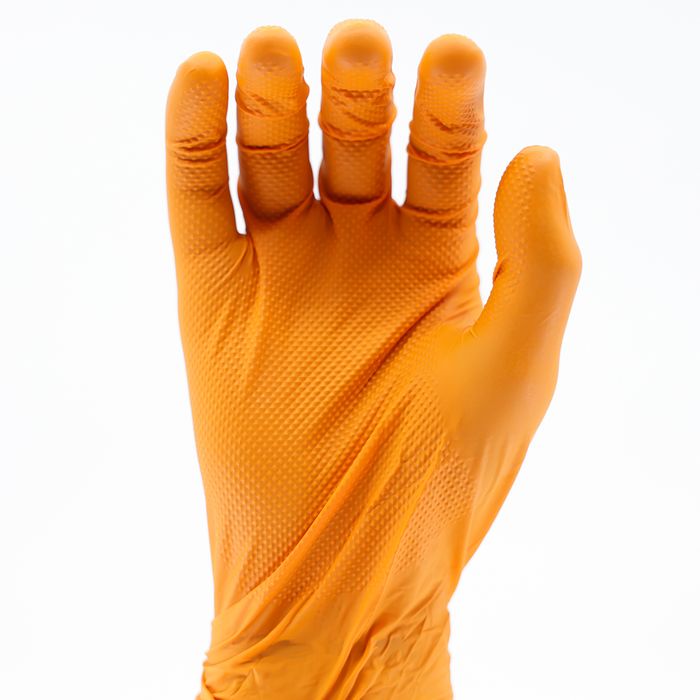 Tough Glove Gator Gripz Orange – Heavy-Duty Diamond Grip Nitrile Gloves for Installers & Trades