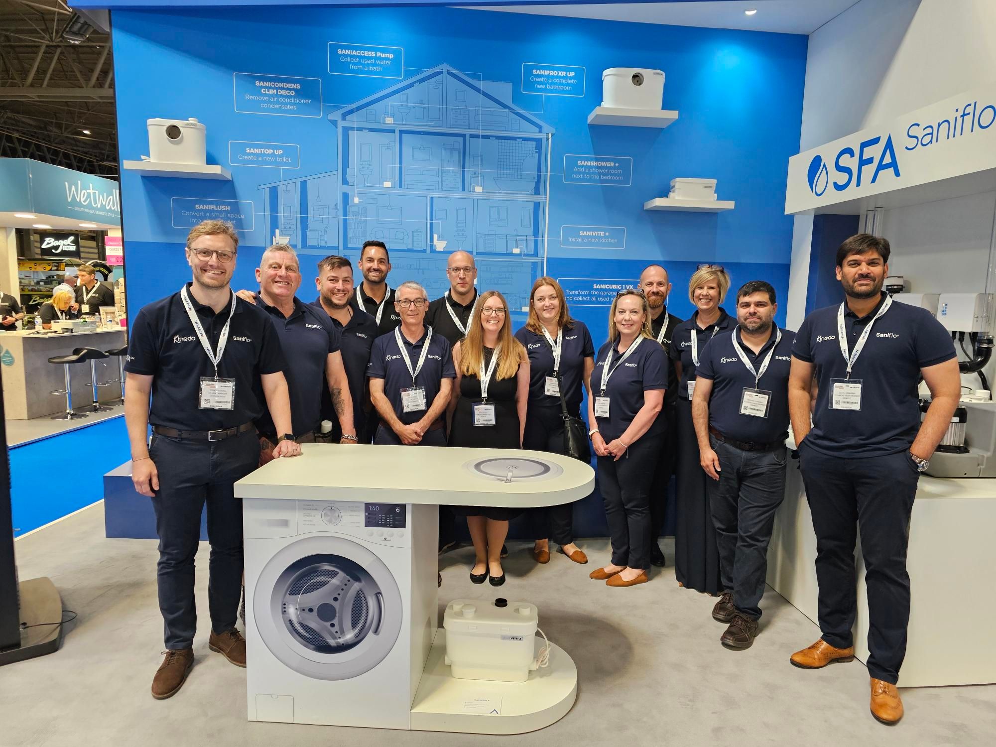SFA Saniflo and Kinedo to showcase pumps, lifting stations and shower solutions at InstallerSHOW