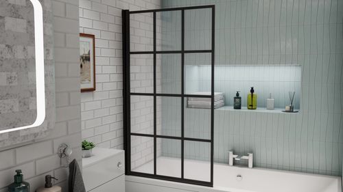 Bath Shower Screen with Folding Design and Splash Protection